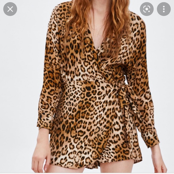 Zara- cheetah print mini skort-dress SIZE S - Picture 3 of 4